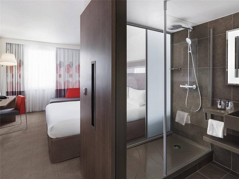 International holiday resort room with en-suite shower